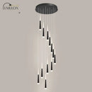 GobekUsa Minimalist Metallic Multi Ceiling Light  Staircase Suspension Lighting with Acrylic Shade