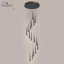 GobekUsa Minimalist Metallic Multi Ceiling Light  Staircase Suspension Lighting with Acrylic Shade