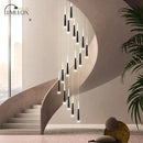 GobekUsa Minimalist Metallic Multi Ceiling Light  Staircase Suspension Lighting with Acrylic Shade