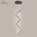 GobekUsa Minimalist Metallic Multi Ceiling Light  Staircase Suspension Lighting with Acrylic Shade