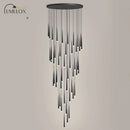 GobekUsa Minimalist Metallic Multi Ceiling Light  Staircase Suspension Lighting with Acrylic Shade