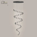GobekUsa Minimalist Metallic Multi Ceiling Light  Staircase Suspension Lighting with Acrylic Shade