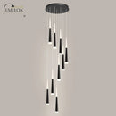 GobekUsa Minimalist Metallic Multi Ceiling Light  Staircase Suspension Lighting with Acrylic Shade