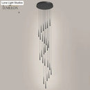 GobekUsa Minimalist Metallic Multi Ceiling Light  Staircase Suspension Lighting with Acrylic Shade