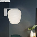 GobekUsa Ribbed Glass Sconce: Simple 1-Light Wall Mounted Lighting in Milky White