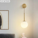 GobekUsa Minimalist Mini Globe Wall Sconce with Cream Glass and Gold Finish for 1-Bulb Wall Lighting
