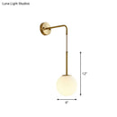 GobekUsa Minimalist Mini Globe Wall Sconce with Cream Glass and Gold Finish for 1-Bulb Wall Lighting