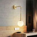GobekUsa Minimalist Mini Globe Wall Sconce with Cream Glass and Gold Finish for 1-Bulb Wall Lighting