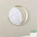 GobekUsa Minimalist Moon Wall Lamp Marble 1-Head Sconce in Gold - Perfect for Living Room
