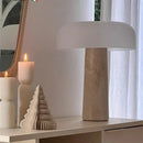 GobekUsa Cream Marble Table Lamp: Modern LED Bedroom Lighting Fixture