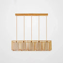 GobekUsa Asian Wood Island Pendant Light - Natural Wood Finish
