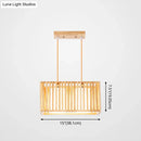 GobekUsa Asian Wood Island Pendant Light - Natural Wood Finish