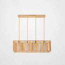 GobekUsa Asian Wood Island Pendant Light - Natural Wood Finish