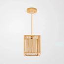 GobekUsa Asian Wood Island Pendant Light - Natural Wood Finish