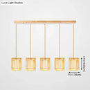 GobekUsa Asian Wood Island Pendant Light - Natural Wood Finish