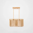 GobekUsa Asian Wood Island Pendant Light - Natural Wood Finish