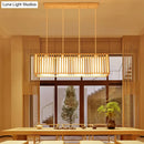 GobekUsa Asian Wood Island Pendant Light - Natural Wood Finish