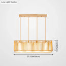 GobekUsa Asian Wood Island Pendant Light - Natural Wood Finish