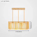 GobekUsa Asian Wood Island Pendant Light - Natural Wood Finish