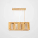 GobekUsa Asian Wood Island Pendant Light - Natural Wood Finish