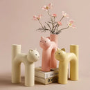GobekUsa Cathead H-Shaped Tube Vase for Flower Hydroponics Arrangement