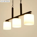 GobekUsa Minimalist Opal Frosted Glass Island Lighting Fixture - 3 Heads Hanging Pendant Light