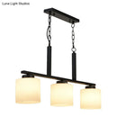 GobekUsa Minimalist Opal Frosted Glass Island Lighting Fixture - 3 Heads Hanging Pendant Light