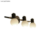 GobekUsa Minimalist Opal Glass Sconce Lighting - Stylish Study Room Wall Mount Lamp in Black with Linear Design