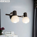 GobekUsa Minimalist Opal Glass Sconce Lighting - Stylish Study Room Wall Mount Lamp in Black with Linear Design