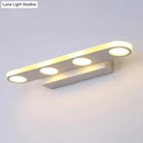 GobekUsa Minimalist Oval Acrylic Vanity Light with 4/6 Bulbs in Warm/White - 15"/23" Length and White Finish