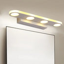 GobekUsa Minimalist Oval Acrylic Vanity Light with 4/6 Bulbs in Warm/White - 15"/23" Length and White Finish
