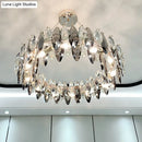 GobekUsa Minimalist Oval Crystal Clear Pendant Chandelier - Elegant Ceiling Light for Restaurants