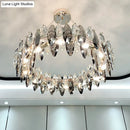 GobekUsa Minimalist Oval Crystal Clear Pendant Chandelier - Elegant Ceiling Light for Restaurants