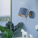 GobekUsa Minimalistic Metallic Cylinder Wall Mount Sconce - 5" Width - 1 Light - Black/Pink/Yellow/Blue - Ideal for Corridors