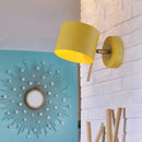 GobekUsa Minimalistic Metallic Cylinder Wall Mount Sconce - 5" Width - 1 Light - Black/Pink/Yellow/Blue - Ideal for Corridors