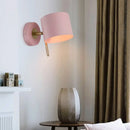 GobekUsa Minimalistic Metallic Cylinder Wall Mount Sconce - 5" Width - 1 Light - Black/Pink/Yellow/Blue - Ideal for Corridors