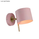 GobekUsa Minimalistic Metallic Cylinder Wall Mount Sconce - 5" Width - 1 Light - Black/Pink/Yellow/Blue - Ideal for Corridors