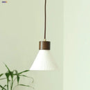 GobekUsa Ceramic LED Pendant Light Fixture Minimalist Wood Decor Hanging Lamp