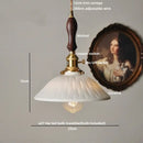 GobekUsa Ceramic LED Pendant Light Fixture Minimalist Wood Decor Hanging Lamp