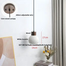 GobekUsa Ceramic LED Pendant Light Fixture Minimalist Wood Decor Hanging Lamp