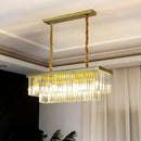GobekUsa Minimalist Prismatic Crystal Restaurant Pendant Light - Rectangular Island