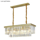 GobekUsa Minimalist Prismatic Crystal Restaurant Pendant Light - Rectangular Island