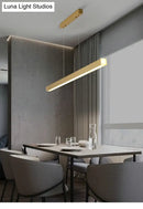 GobekUsa Minimalist Rectangular LED Suspension Lamp - Metal Island Light Fixture