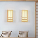 GobekUsa LED Wood Wall Lamp Acrylic Rectangular Bedside Light for Living Room