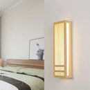 GobekUsa LED Wood Wall Lamp Acrylic Rectangular Bedside Light for Living Room