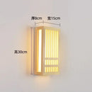 GobekUsa LED Wood Wall Lamp Acrylic Rectangular Bedside Light for Living Room
