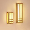 GobekUsa LED Wood Wall Lamp Acrylic Rectangular Bedside Light for Living Room