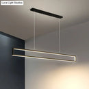 GobekUsa Minimalist Rectangular Metal LED Pendant Lamp for Dining Room: White/Warm Light, 39"/47" Long