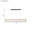 GobekUsa Minimalist Rectangular Metal LED Pendant Lamp for Dining Room: White/Warm Light, 39"/47" Long