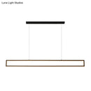 GobekUsa Minimalist Rectangular Metal LED Pendant Lamp for Dining Room: White/Warm Light, 39"/47" Long
